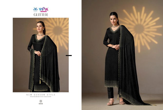 Glitter By Vipul Satin Chiffon Designer Salwar Kameez Wholesale Price In Surat